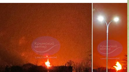 Nejdřív bzučely drony, pak přišly exploze a požár. Na Krymu hoří velký sklad ropy